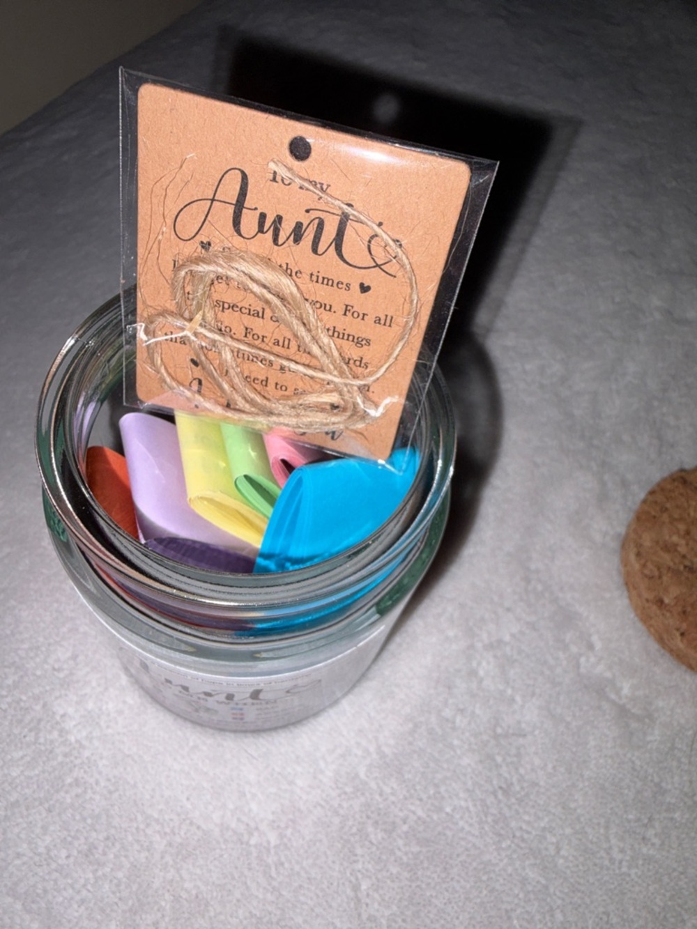 Aunt Read Me When... Inspirational Scripture Jar with Colorful Tabs - Picture 7 of 8